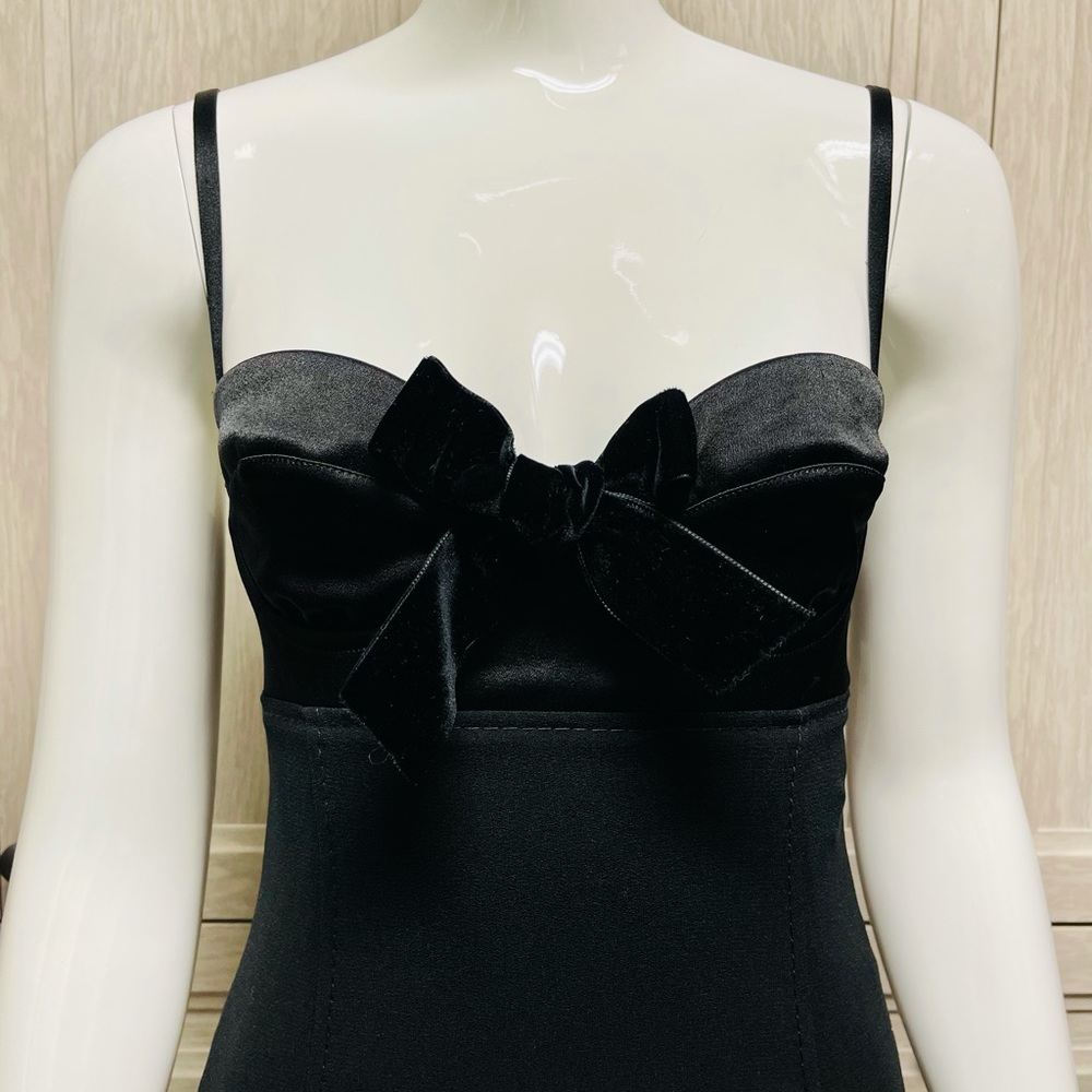 MOSCHINO CHEAP AND CHIC NWT VELVET AND SATIN BUSTIER CREPE DRESS